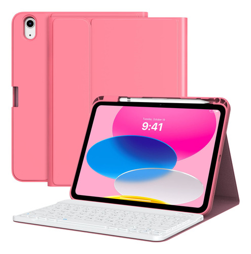 Funda Teclado Para iPad 10ª Generacion Soporte Lapiz Color