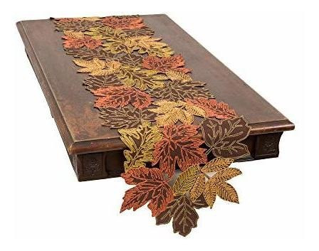 Xia Casa Moda Otoño Hojas Camino De Mesa, 15x54 , Marron