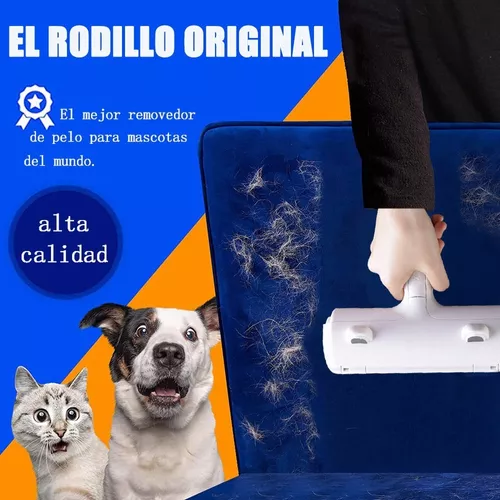  DELOMO - Rodillo removedor de pelo de mascotas, removedor de  pelo de perros y gatos con base autolimpiante, herramienta eficiente de  eliminación de pelo de animales, para muebles, sofá, alfombra, 