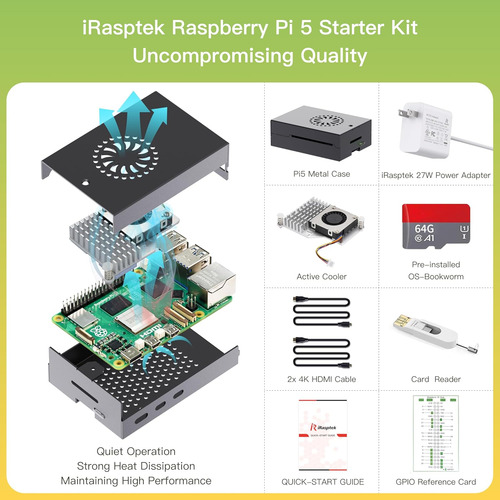 Kit De Inicio Para Raspberry Pi 5 Ram 8gb - 64gb Edición De