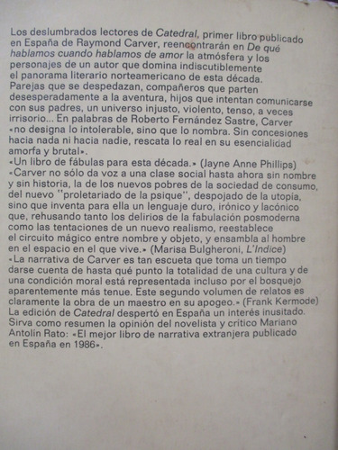 Imagen 6 de 6 de Raymond Carver - De Qué Hablamos Cuando Hablamos De Amor