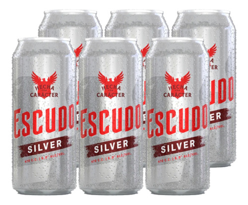 Pack 6 Cervezas Escudo Silver 470 Ml