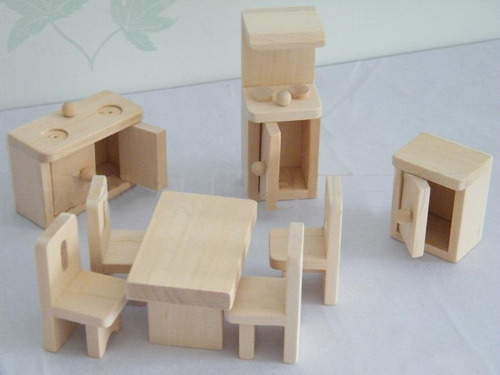 Muebles De Cocina En Madera Para Casa De Muñecas, Mini