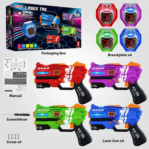 Pistolas Láser Ivoxex Led Digital, Juego De 4 Para Niños 8-1