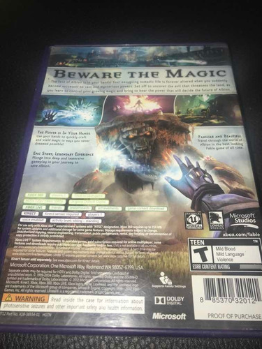 Videojuego Kinect Fable The Journey Para Xbox 360 (Usado)