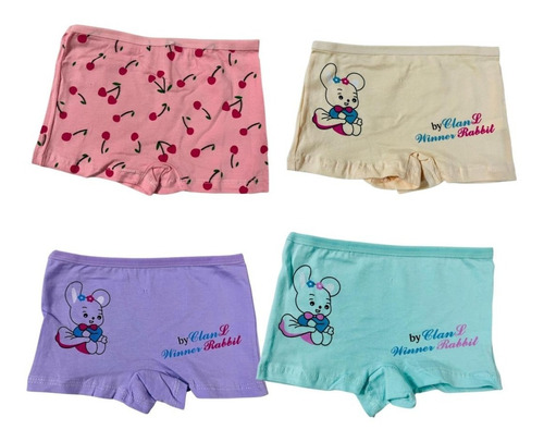 Pack 12 Pantaletas Algodón Niña Calzón Talla 2-10