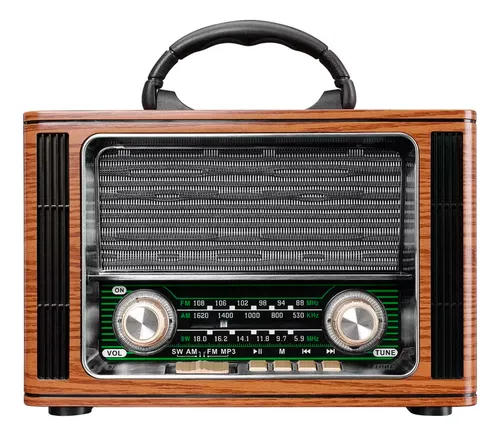 Radio Portatil Retro Am/fm Bt Usb Tf 5w Vintage Yx-123ubt