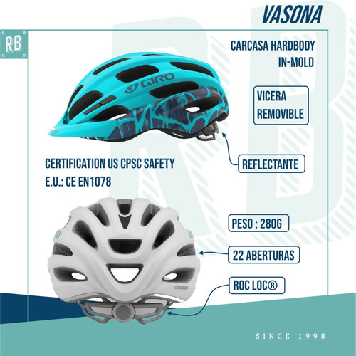 Casco Ciclismo Bicicleta Giro Vasona Dama Talle Universal - Racer Bikes