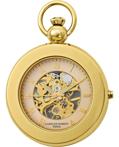 Reloj De Bolsillo Mecánico Charles Hubert 3848 Oro 14k