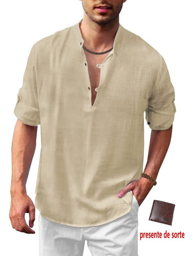 Camisa De Vestir De Manga Larga For Hombre De Talla Grande