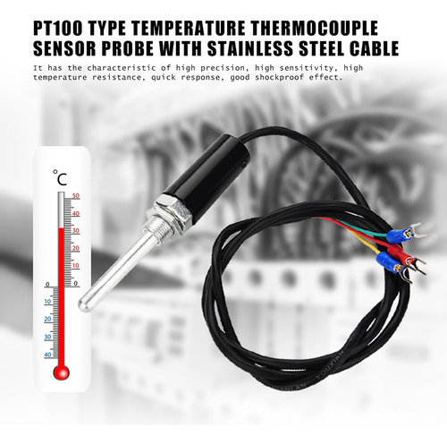 Tipo De Sonda De Sensor Pt100 Straight Rod 50mm Uk Plug