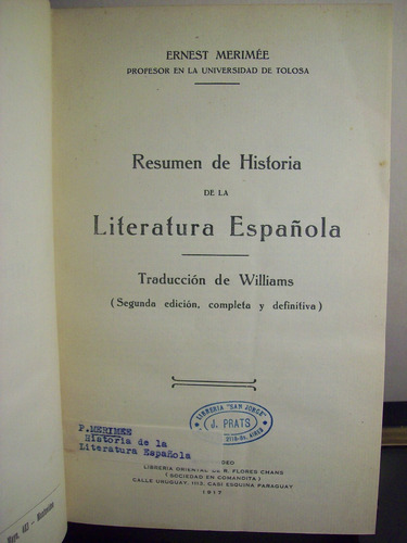 Adp Resumen De Historia De La Literatura Española Merimee