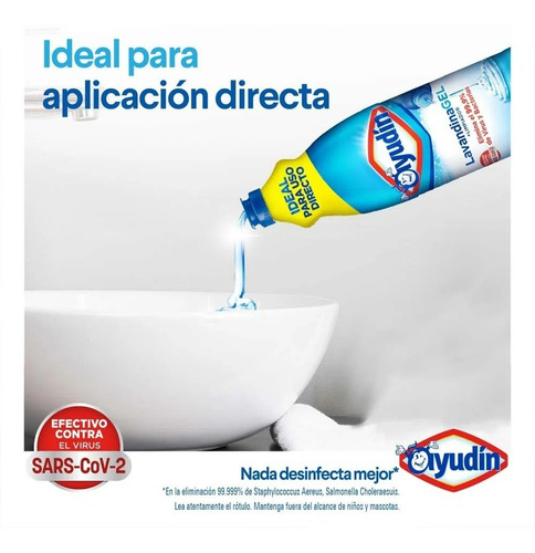 Imagen 3 de 6 de Lavandina Gel + Limpiador Ideal Uso Directo Multiuso X700 Ml