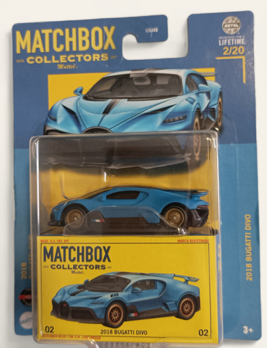 Matchbox Collectors Bugatti Divo Azul Llantas De Goma 
