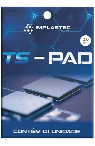 comprar Thermal Pad 2,0mm Alto Desempenho Implastec 10x10cm 12.8wu002Fmk