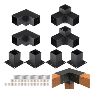 Vevor Pergola Bracket Kit Inner 4''x4'' 4-way Woodworks 8pcs