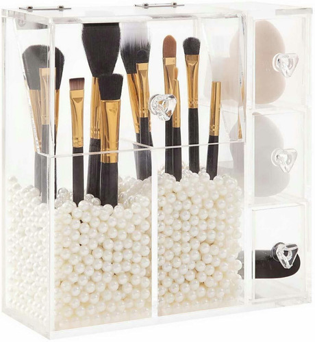 Organizador De Maquillaje Putwo Con 2 Soportes Para Brochas 