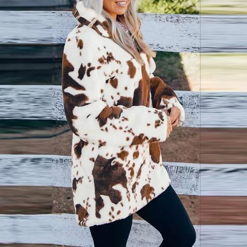 Abrigo Reversible De Forro Polar Para Mujer, Manga Larga Y C