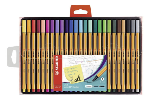 Lapices Tiralineas Fineliner Stabilo 25 Colores 0.4mm