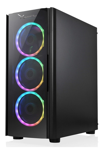 Gabinete Gamer Xzeal Xz110 Con 4 Ventiladores Rgb Micro Atx Color Negro