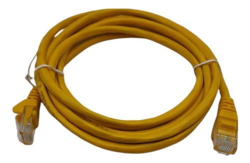 Seccon Patch Cord Cat5 1.0mt 26awg- Crimpado- Kit 5un Cor Amarelo