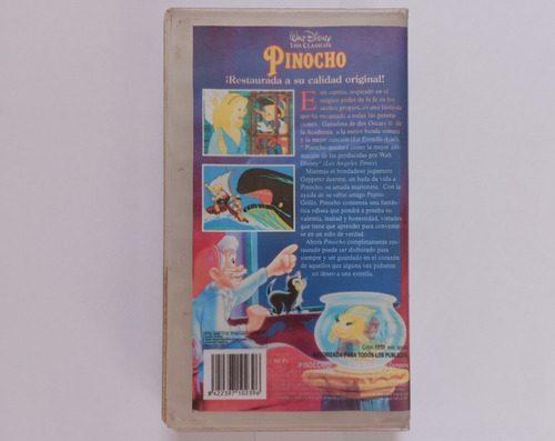 Pinocho Película Vhs Original (carátula Reimpresa) (Usado)