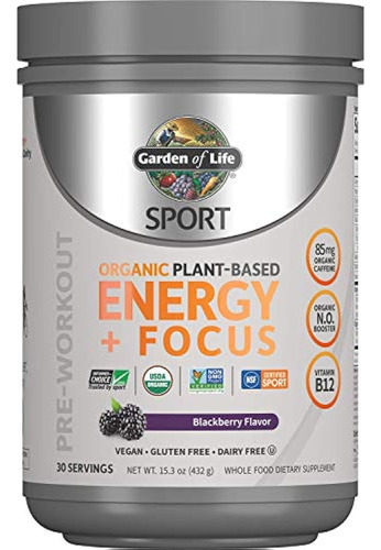 Garden Of Life Sport Organic Plant Based Energy + Focus Clea