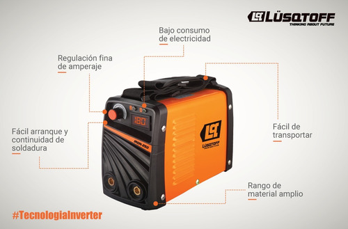 Imagen 5 de 9 de Soldadora Inverter Lusqtoff Iron 250 + Amoladora Y Electrodo