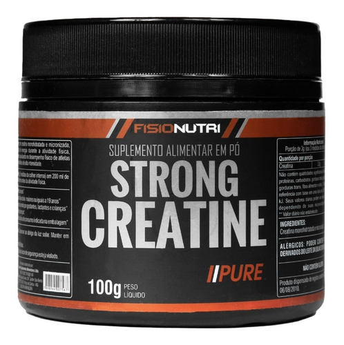 Strong Creatine 100g - Fisionutri 100% Pure Sabor Without flavor