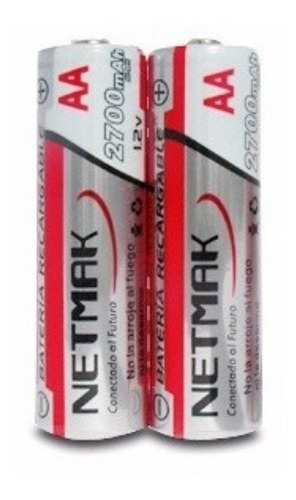 Imagen 1 de 1 de Pilas Aa Recargables Netmak 2700mah Blister X 2u Ni-mh