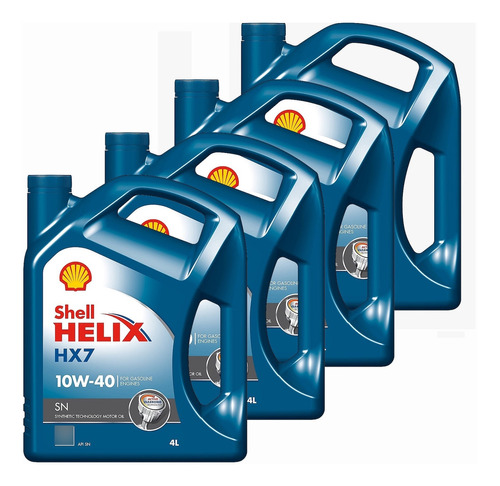 Kit Aceite Semi Sintetico 10w40 4l Shell (helix Hx7) X4