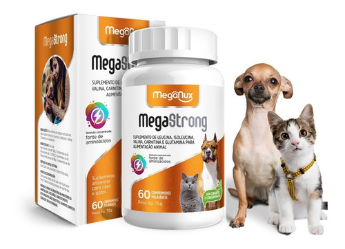 Suplemento Mega-strong Bcaa 60comp - Cães E Gatos