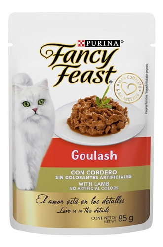 Alimento Fancy Feast Gourmet Para Gato Adulto Sabor Cordero En Sobre De 85g