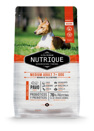 Nutrique Medium Adult 7+ Dog X 12 Kg + Regalo - Drovenort