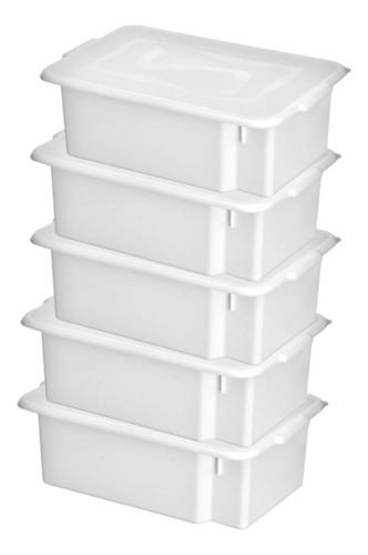 Kit Com 5 Unidades De Bandeja Caixa Acougue Padaria 12litros Com Tampa