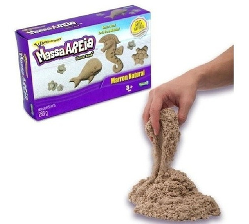 Massa Areia Marrom Natural 283g P Modelar Kinetic Sand Sunny