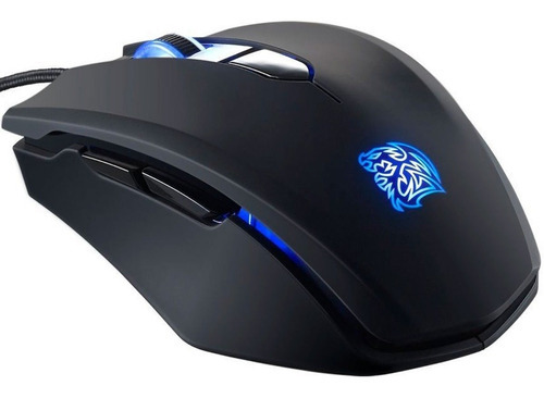 Mouse Gamer Thermaltake Talon Blu 3000dpi 6 Botones Led Azul Color Negro/azul
