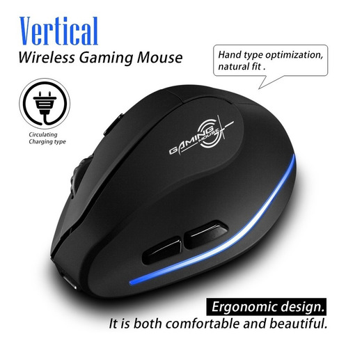 Imagen 10 de 10 de Ratón Inalámbrico Vertical Ratón Ergonómico Recargable 2.4g