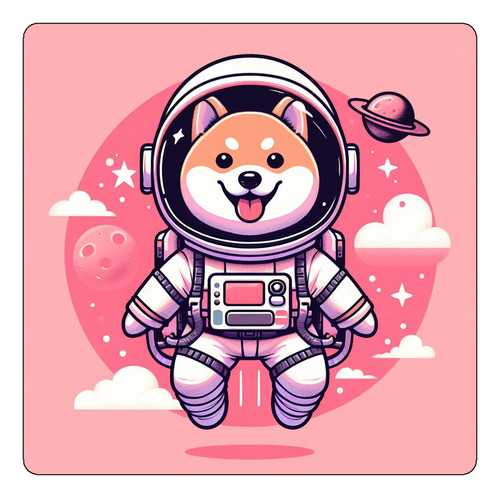 Mousepad Shiba Inu Vestido De Astronauta Pink