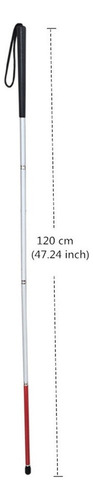 A 120cm Baston Blanco Para Ciegos Y Baja Vision Plegable