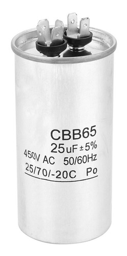 Condensador Cbb65 25uf 450v, Carcasa De Aluminio, Antiexplos