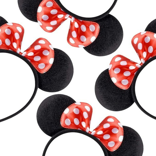 36 Diademas Orejas Minnie Mimi Mouse De Moño Fiesta Disfraz