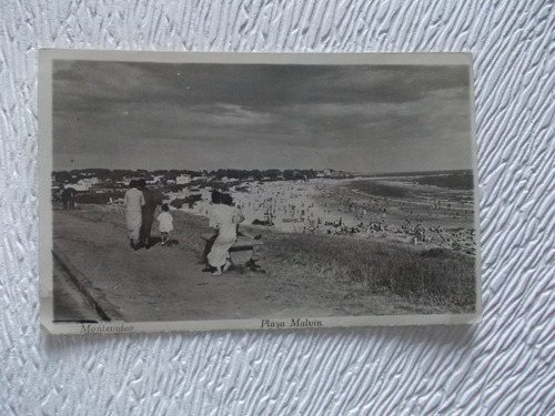 5885- Postal Montevideo, Playa Malvin 1947