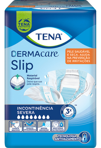 Fralda Geriátrica Tena Slip Dermacare Tamanho G Com 24 Unida