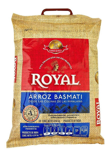 Arroz Basmati Sin Sodio Sin Gluten 4.54 Kg Marca Royal