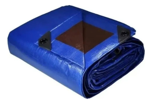 2 Lonas De Polietileno Azul Con Ojillos Impermeable 3.6x4.8m