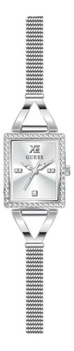 Reloj De Pulsera Guess Steel Gw0400l1 De Cuerpo Color Plata, Analógico, Para Mujer, Fondo Plata Color Plata, Bisel Color Plata Y Desplegable