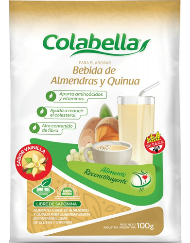 Bebida De Almendras Y Quinua Sabor Natural Colabella 100g