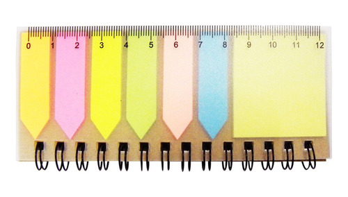 Post It Notas Adhesivas, Kit Ecologico Con Regla 50 Pzs