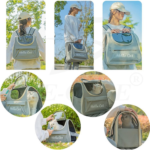 Mochila Para Mascotas Portátil Bolsa Viaje Para Gatos Perros